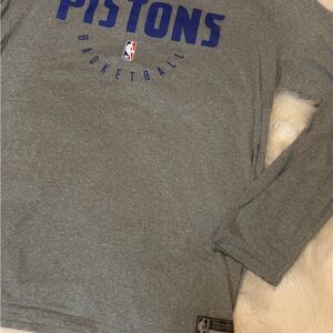 Gray Pistons Basketball Long Sleeve Shirt